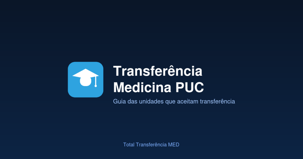 Transferência Medicina PUC: Guia das Unidades que Aceitam